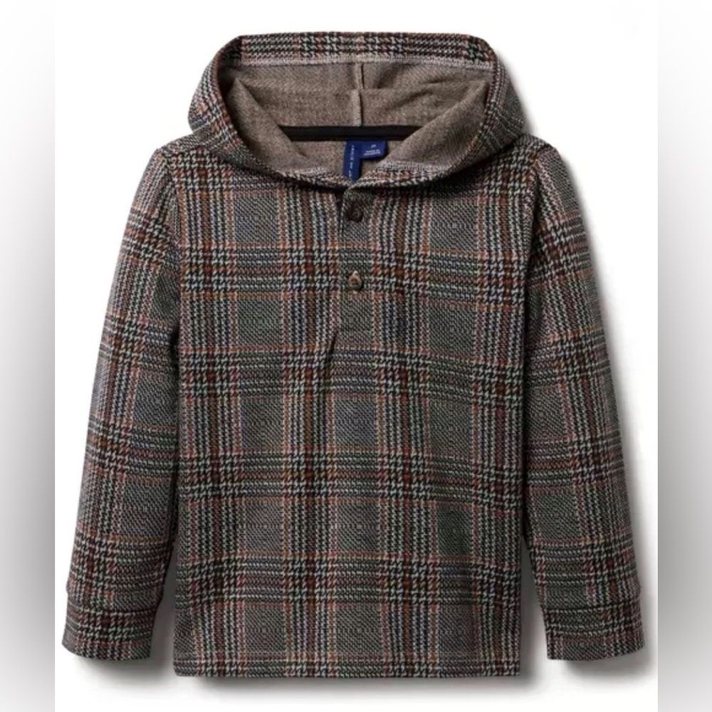 JANIE AND JACK Tartan Jacquard Plaid Hoodie and Jogger Set